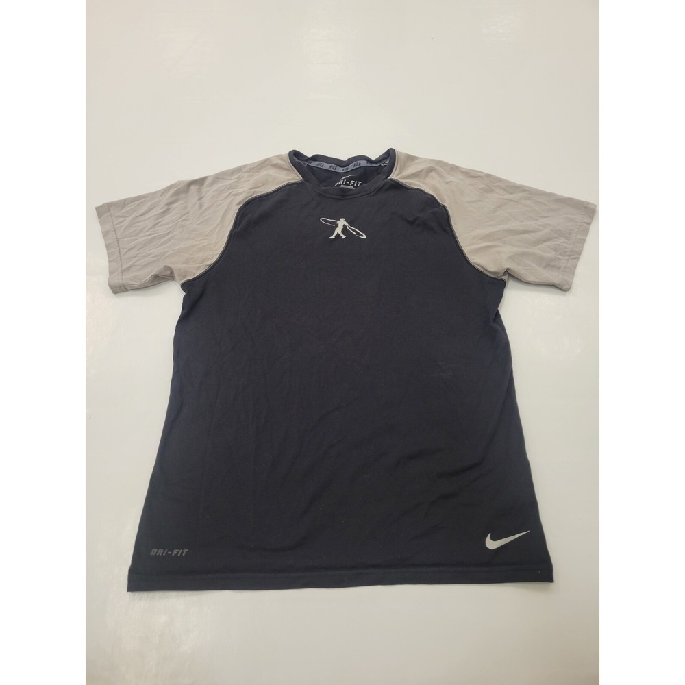 Nike‎ Shirt Mens Small Black Gray 3/4 Sleeves Ken Griffey Swingman Logo Baseball